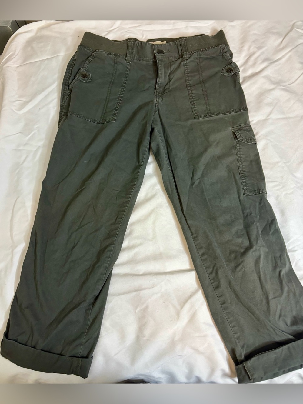Sonoma Olive Green Cargo Pants with Patch Pockets